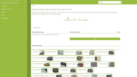 Screenshot neuer Kundenshop für Asbest-Analysen von CRB Analyse Service GmbH | © CRB Analyse Service GmbH